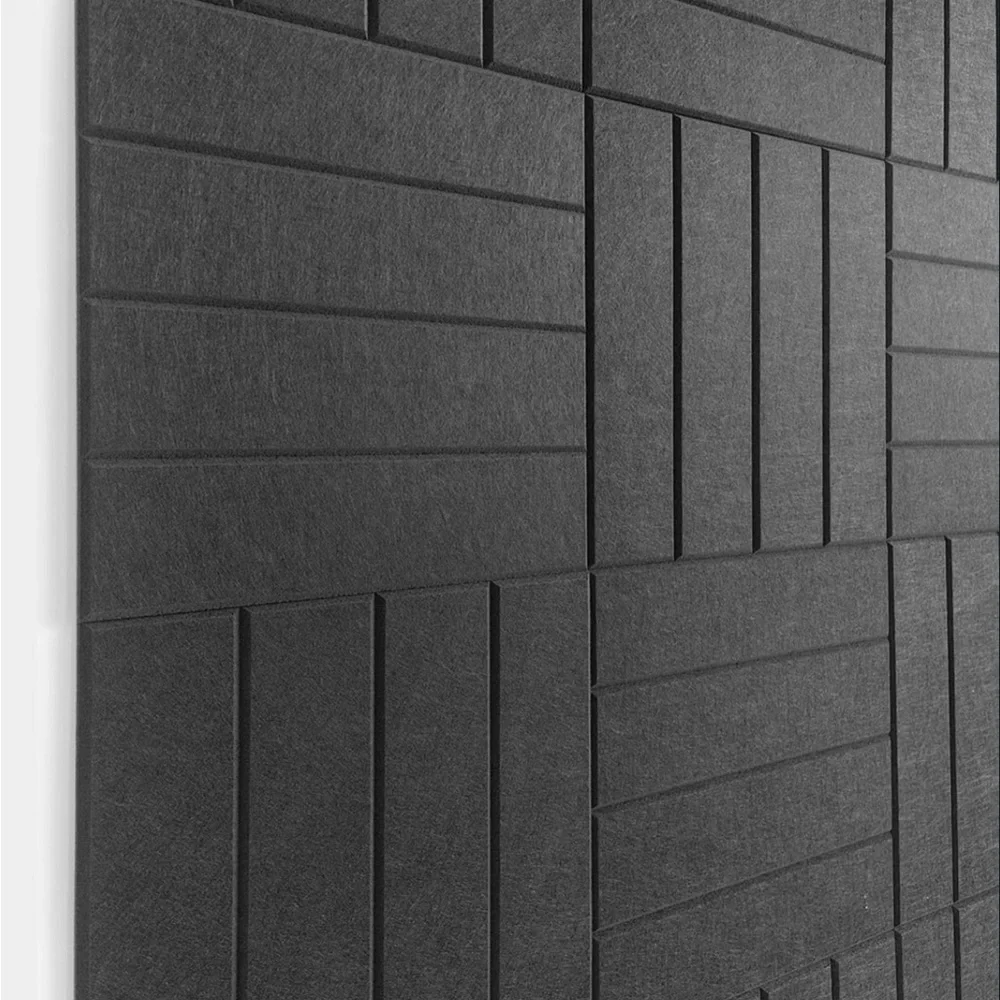 Decorita black felt wall panels sound absorbing wall paneling peel and stick